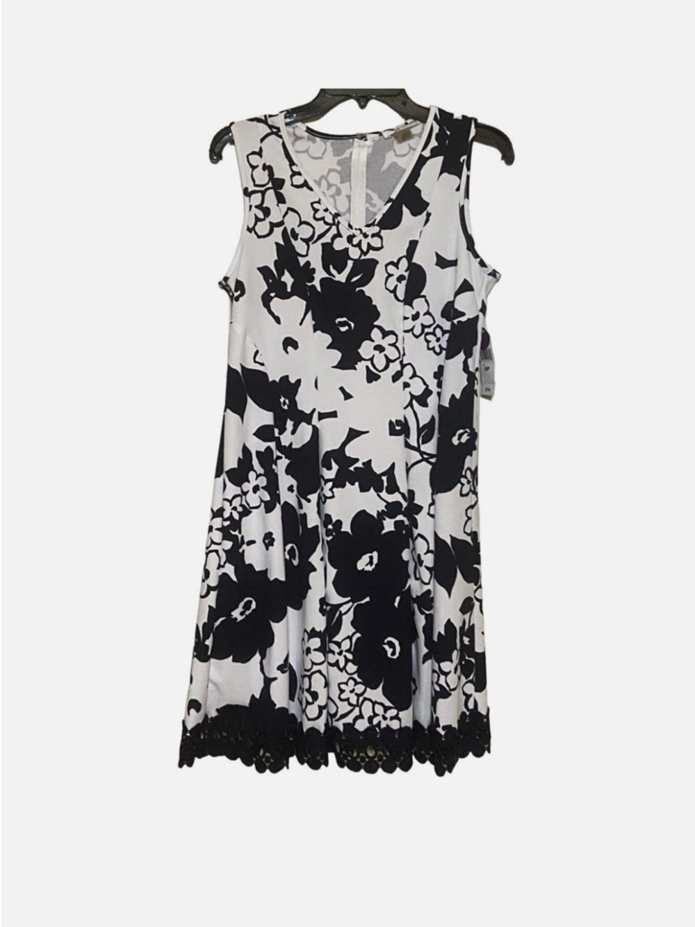 Studio One New York Shift Sundress A-Line Floral Navy Blue & White Women Size 6P